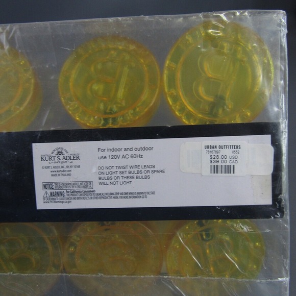 Kurt S. Adler 10 Light Bitcoin Light Set NEW String Lights Clear Bulb - Picture 5 of 5